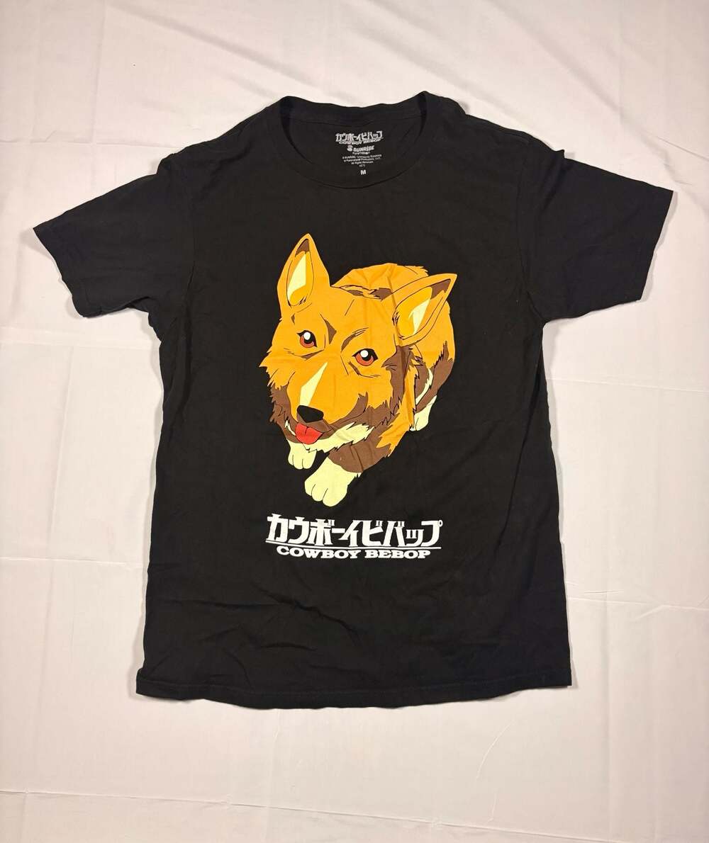 Cowboy Bebop Ein the Corgi Anime Graphic T-Shirt Men's Medium